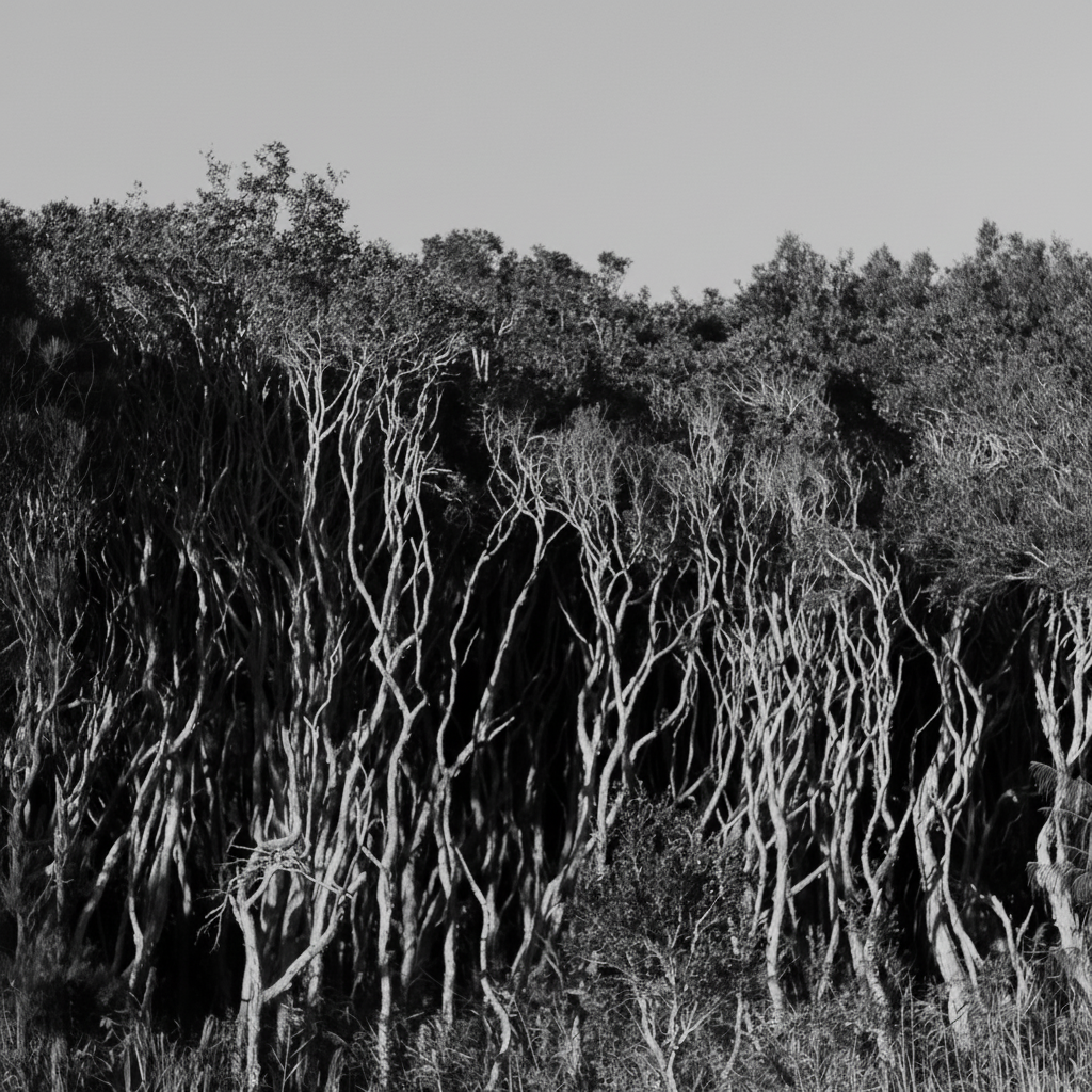 Black and white landscape art print