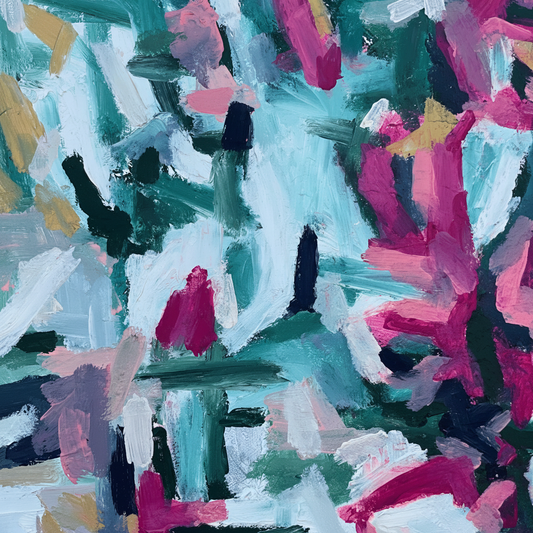 Vibrant abstract floral artwork