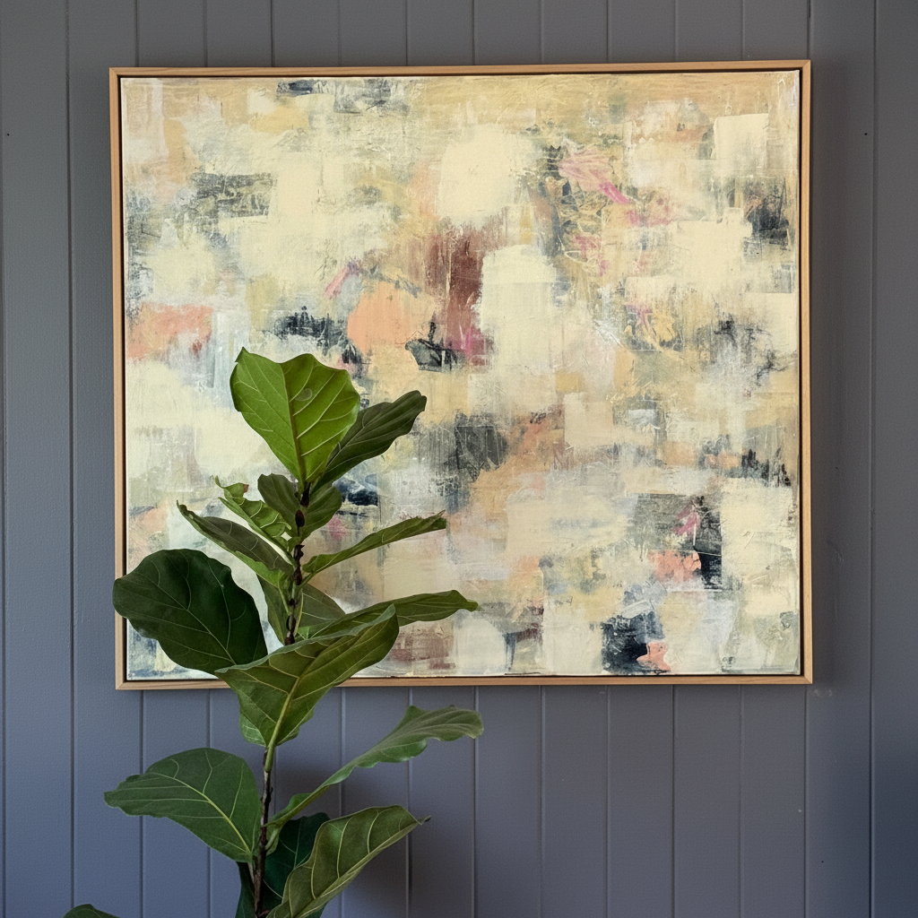 Framed abstract artwork lifestyle shot